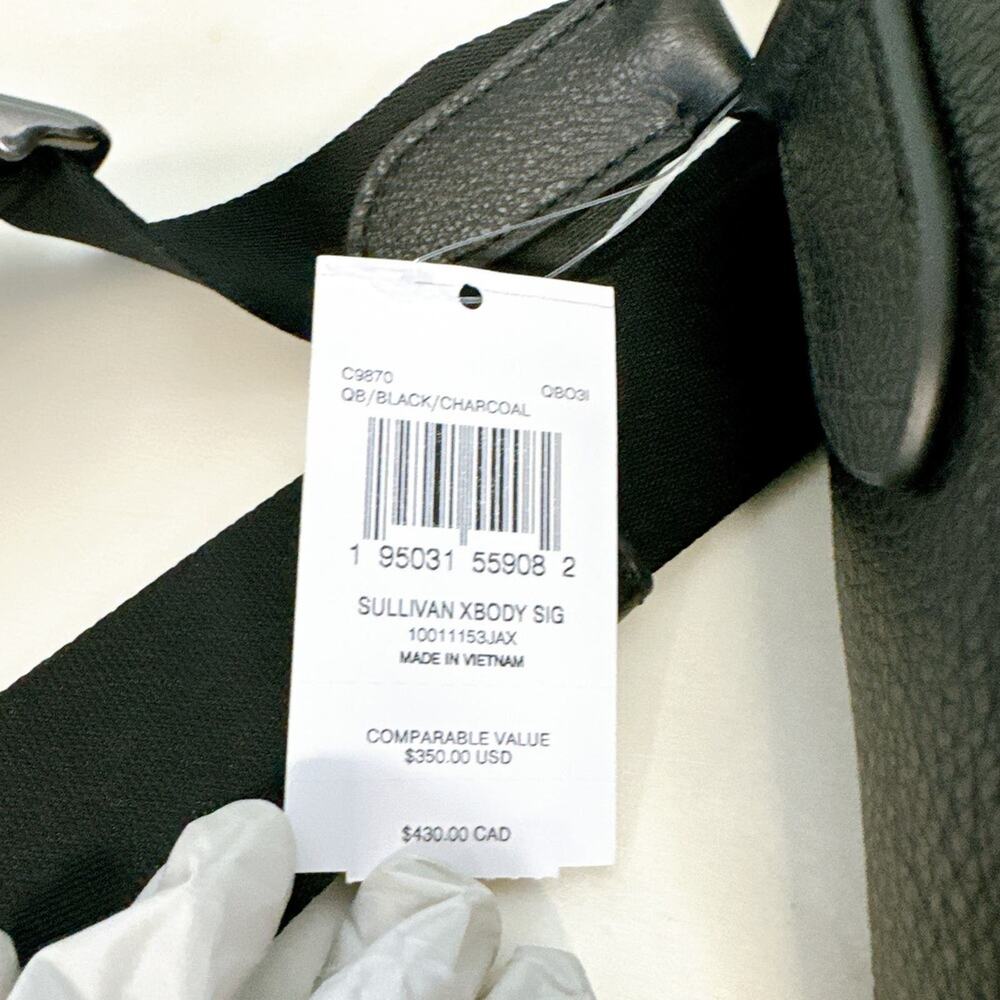 Coach C9870 Sullivan Flap Crossbody In Signature Canvas IN Black Charcoal - Picture 8 of 8